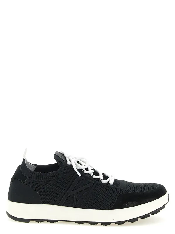 Technical Cotton Sneakers Black - Kiton
