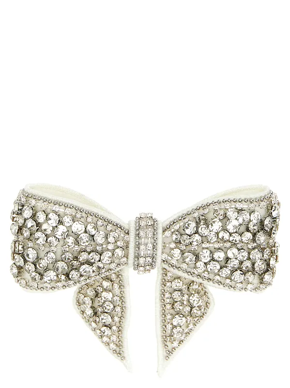 Crystal Embellished Bow Hair Accessories White - Self-Portrait
