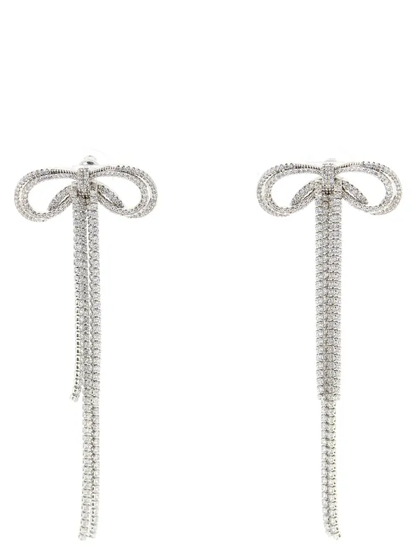 Double Crystal Bow Jewelry Silver - Self-Portrait