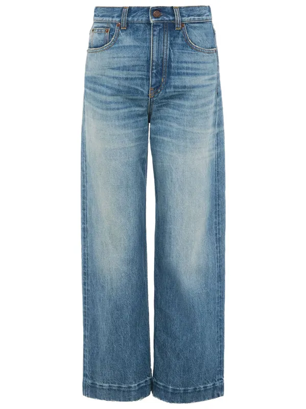 High-Rise Cropped Denim Jeans