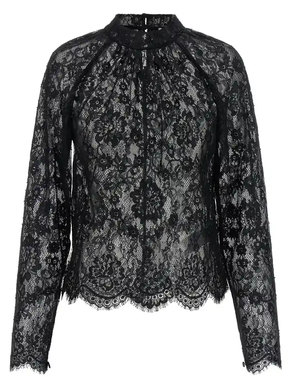 Black Lace Shirt And Blouse Black - Self-Portrait