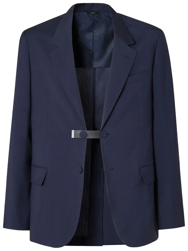 Wool Canvas Single-Breasted Blazer