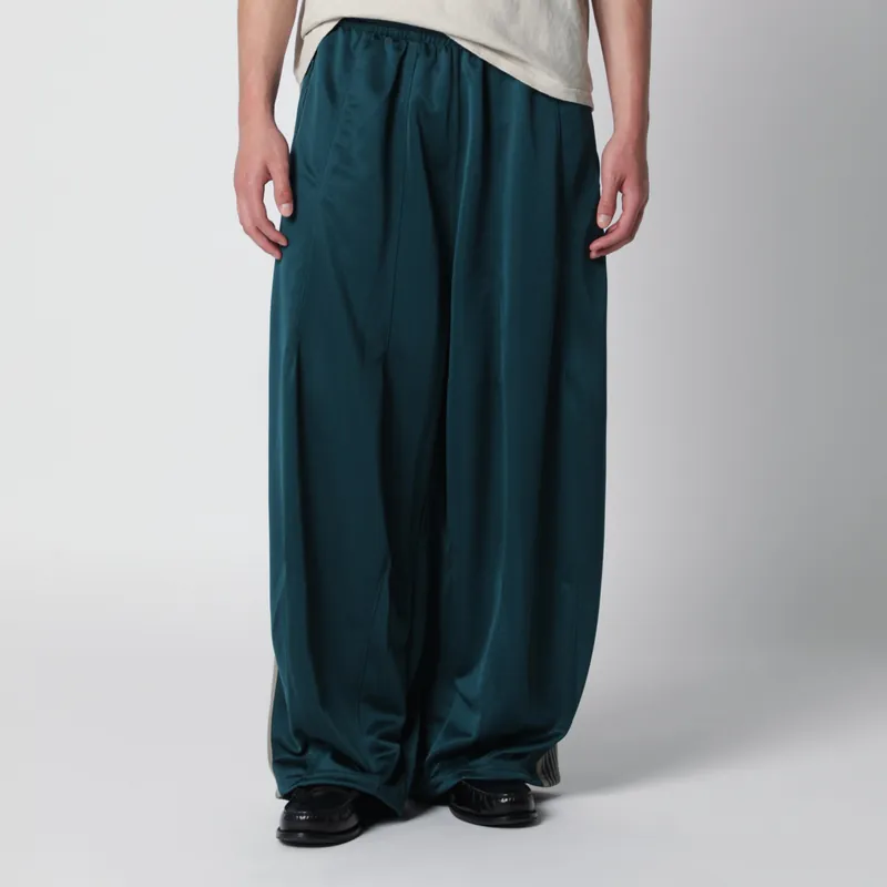H.D. Track Trousers In Green Jacquard - Needles