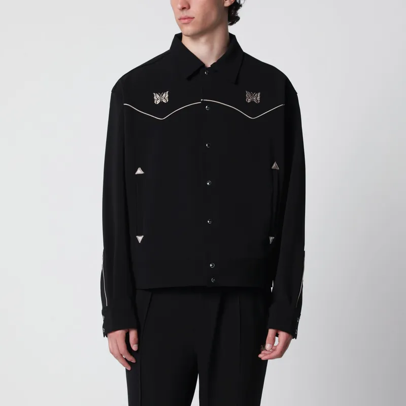 Piping Cowboy Jacket In Stretch Polyester Black - Needles