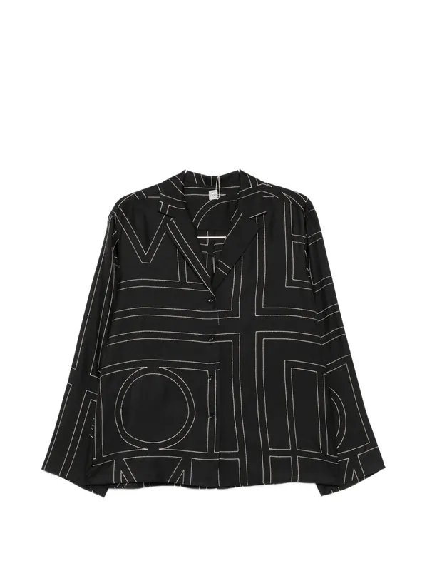 Monogram Silk Pajama Shirt - Toteme