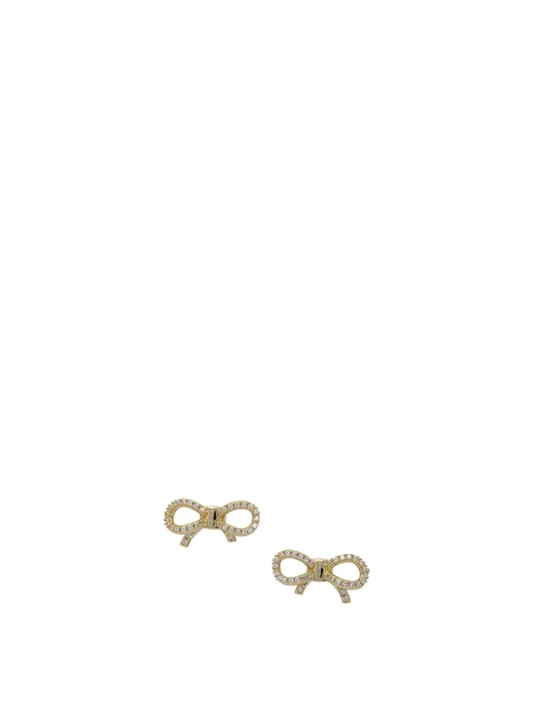 Bow Earrings With Rhinestones Jewels Gold - Ferragamo