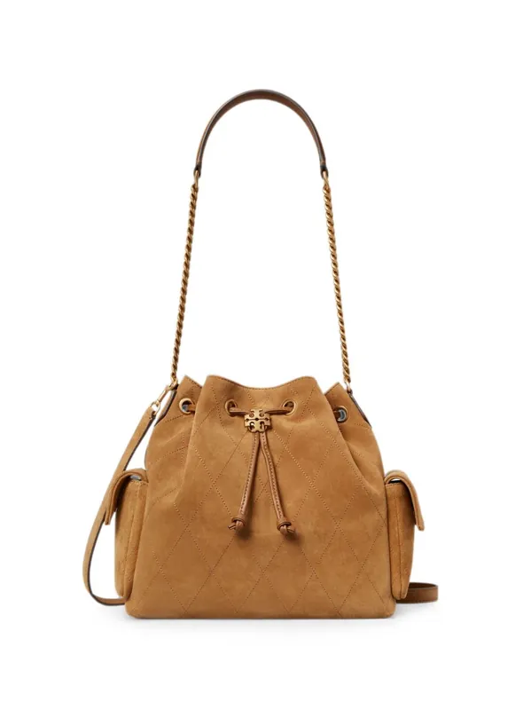 Charlie Suede Leather Bucket Bag - Tory Burch