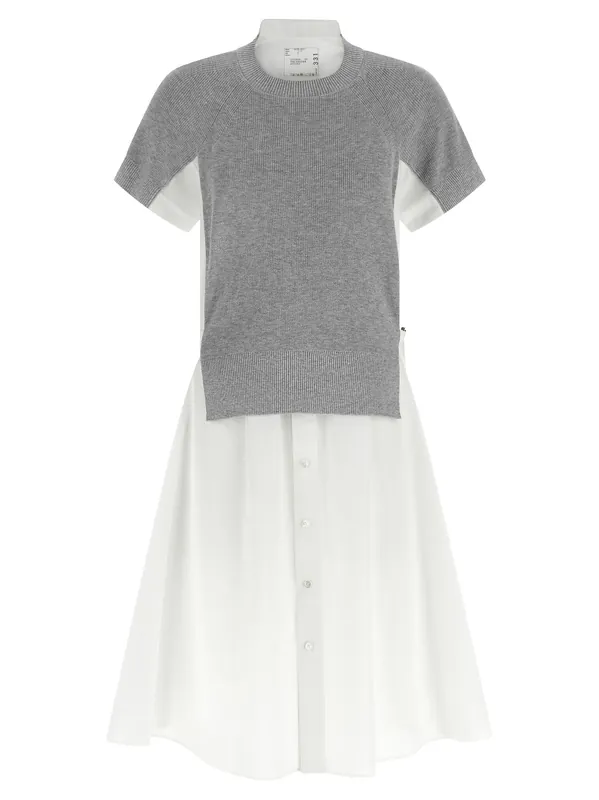 Hybrid Dress Dresses White - Sacai