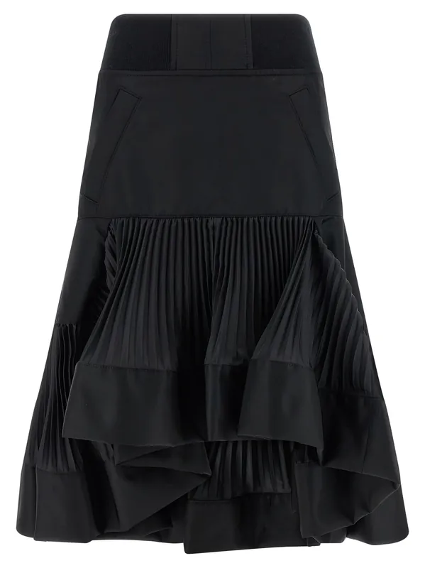 Pleated Insert Skirt Skirts Black - Sacai