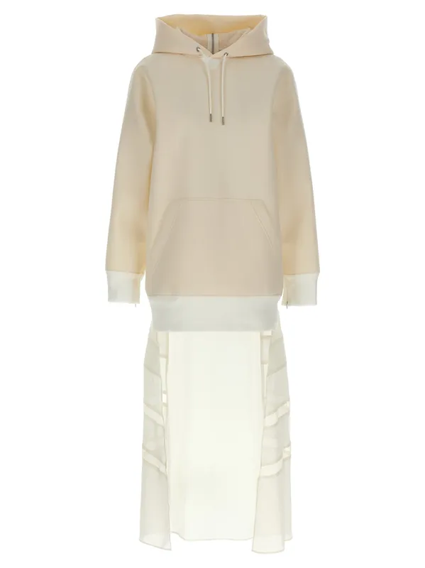 Suiting Bonding Mix Dresses White - Sacai
