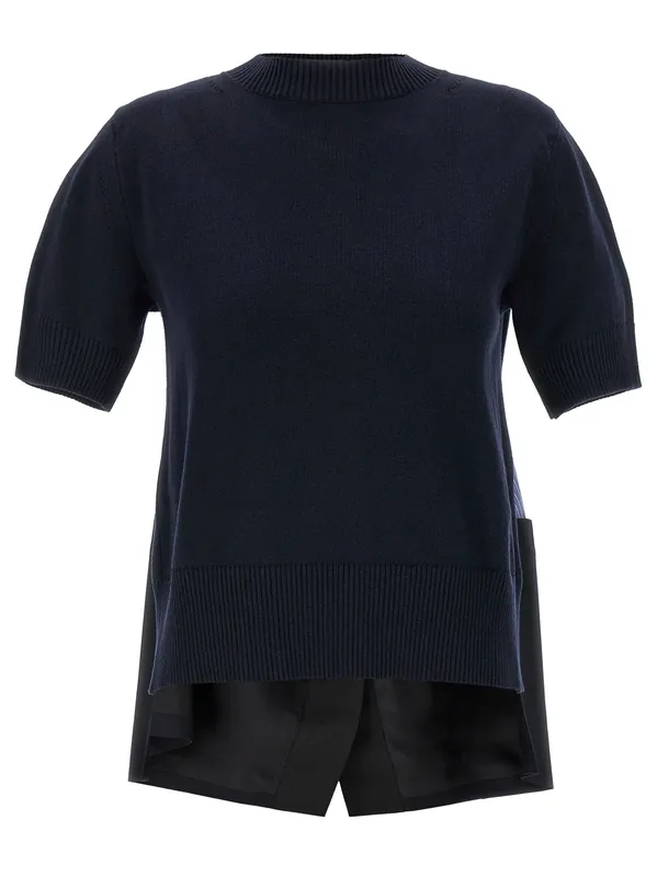 Patchwork Sweater Sweaters And Cardigans Blue - Sacai