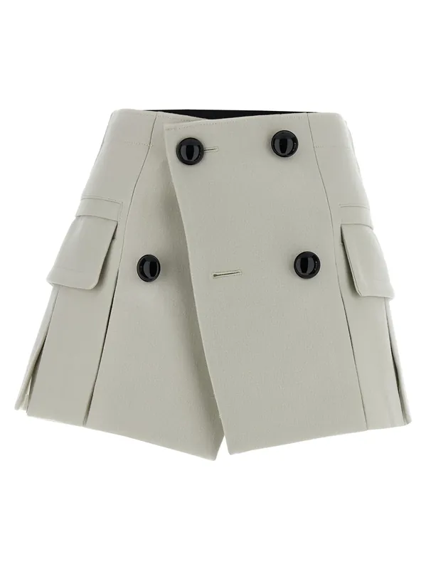 Melton Bermuda And Short Gray - Sacai