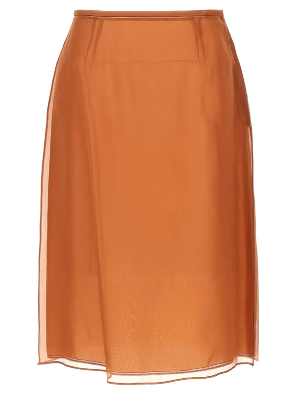 Organza Skirt Skirts Brown - Prada