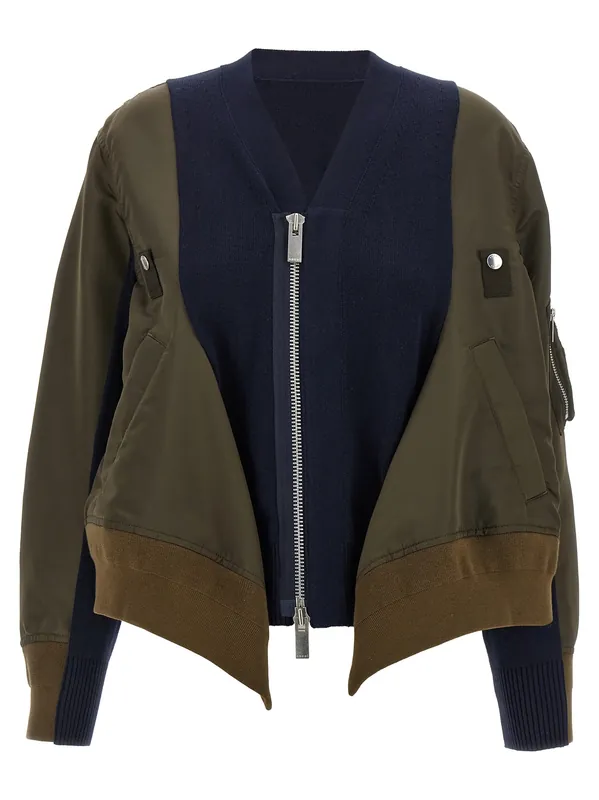 Nylon Insert Cardigan Sweaters And Cardigans Multicolor - Sacai