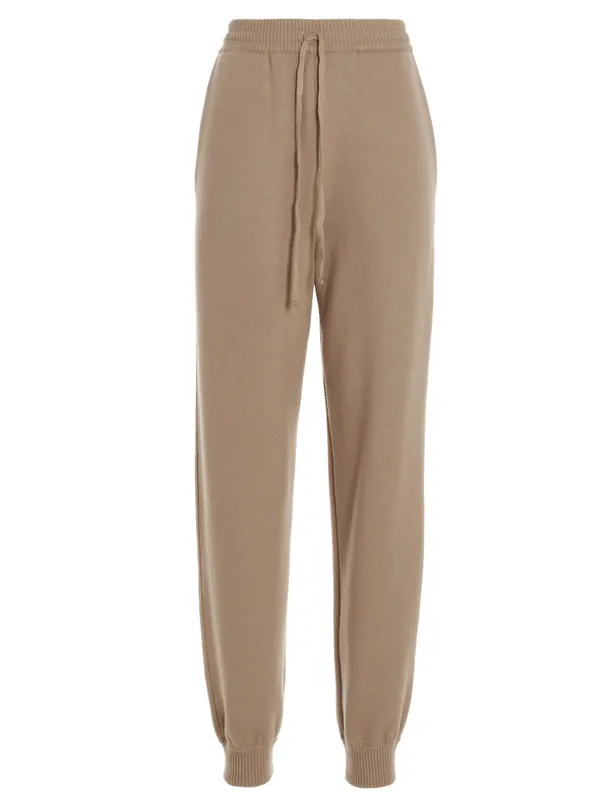 Cashmere Blend Joggers Pants Beige - Prada