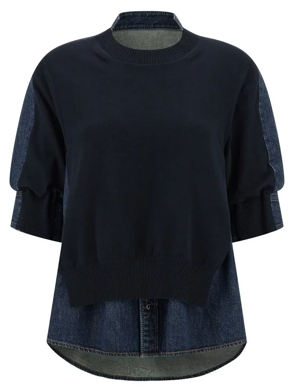 Shirt Sweater Sweaters And Cardigans Blue - Sacai