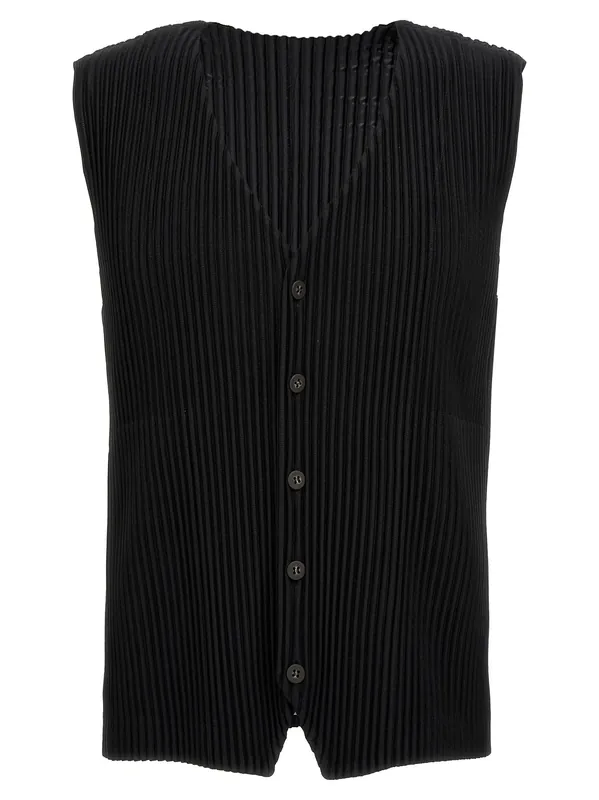 Basics Gilet Black - Homme Plisse' Issey Miyake