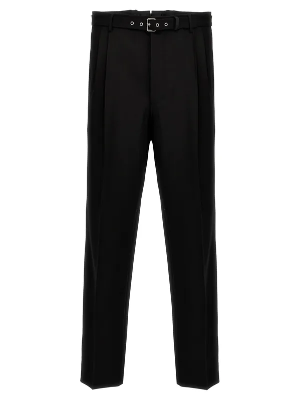 Wool Tailored Trousers Pants Black - Prada