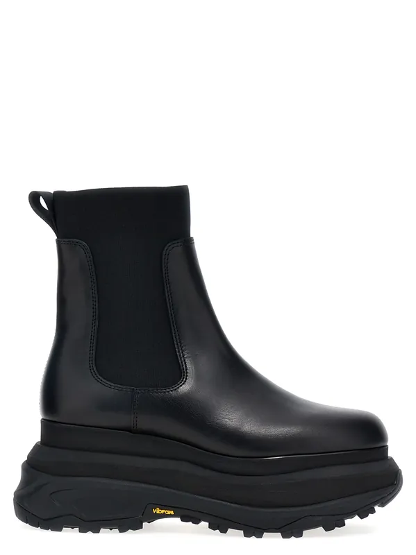 Chelsea Leather Ankle Boots Boots And Ankle Boots Black - Sacai