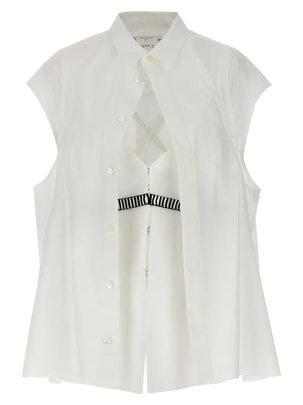 Overlay Shirt Shirt And Blouse White - Sacai