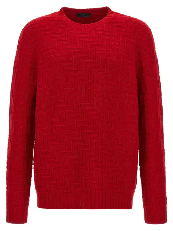 Crew Neck Sweater Sweaters And Cardigans Red - Prada