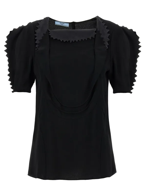 Cady CrêPe Top Tops Black - Prada