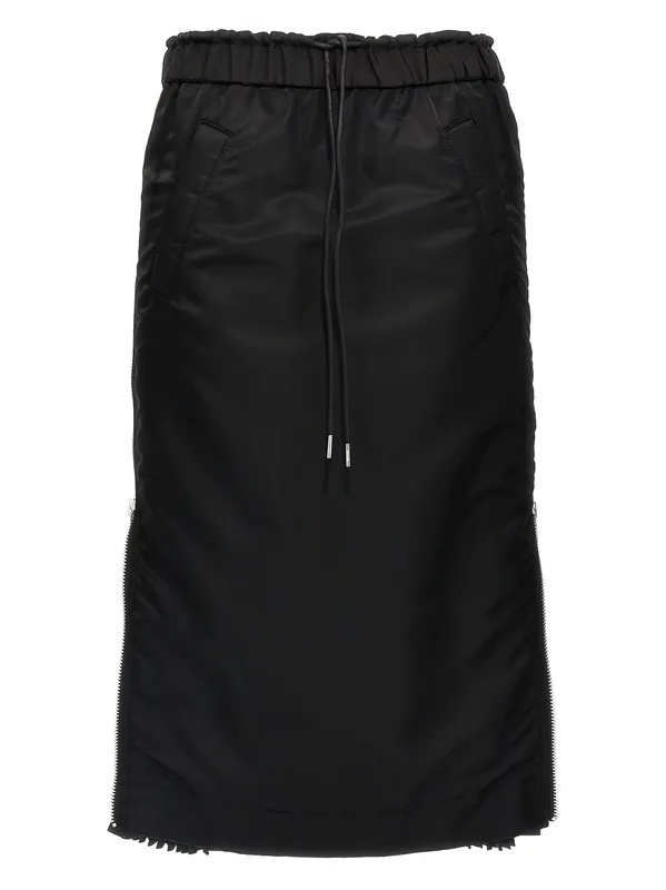 Pleated Insert Skirt Skirts Black - Sacai