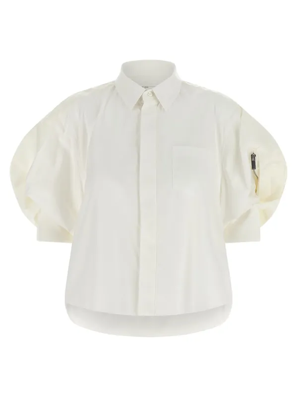 Bomber Sleeve Shirt Shirt And Blouse White - Sacai