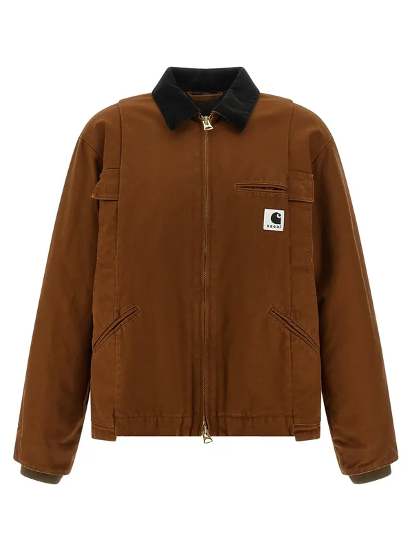 Sacai X Carhartt Wip Capsule Jacket Puffer Jackets Brown