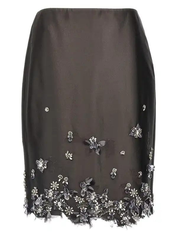 Jewel Skirt Skirts Gray - Prada