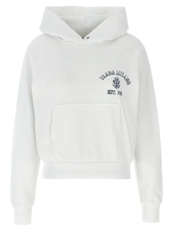 Vintage Hoodie Sweatshirt White - Prada