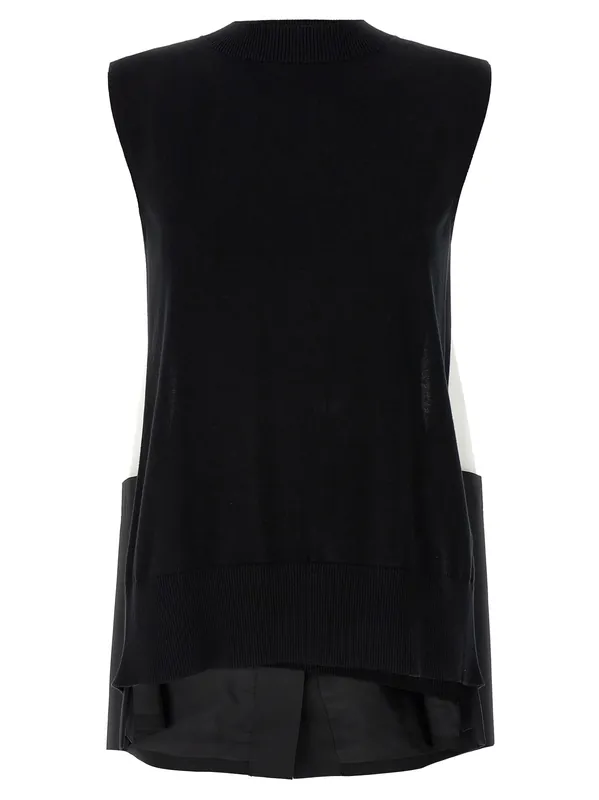 Patchwork Vest Gilet White/Black - Sacai