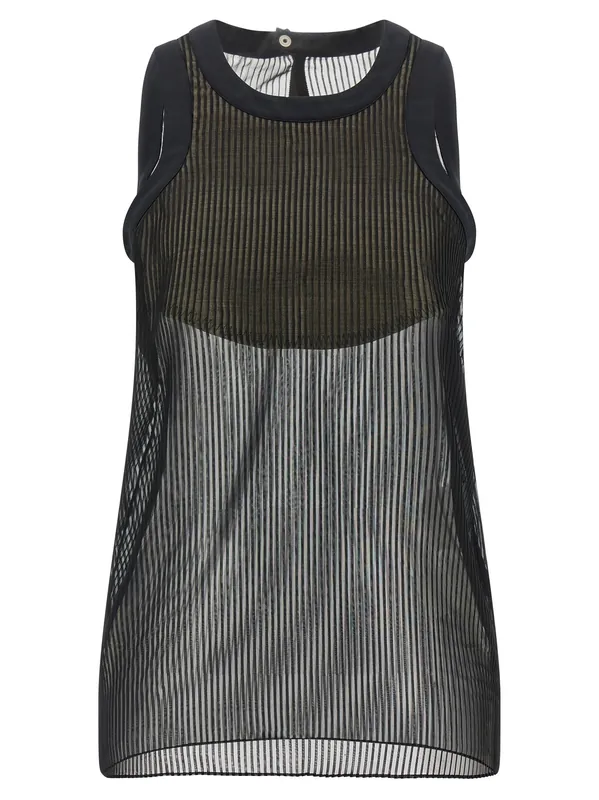 Chiffon Top Tops Black - Sacai