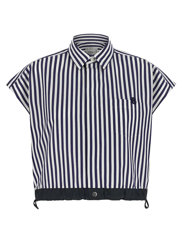 Cropped Shirt Shirt And Blouse Blue - Sacai