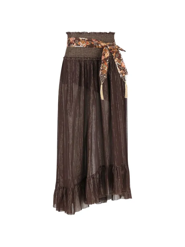 Aster Cotton And Silk Midi Skirt - Zimmermann