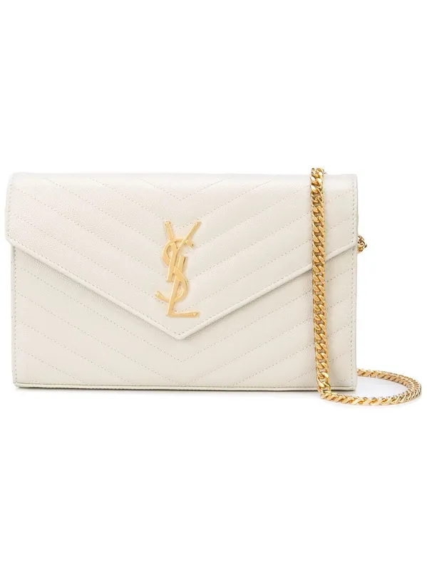 Classic Cassandre Chain Wallet In Grain De Poudre Leather - Saint Laurent