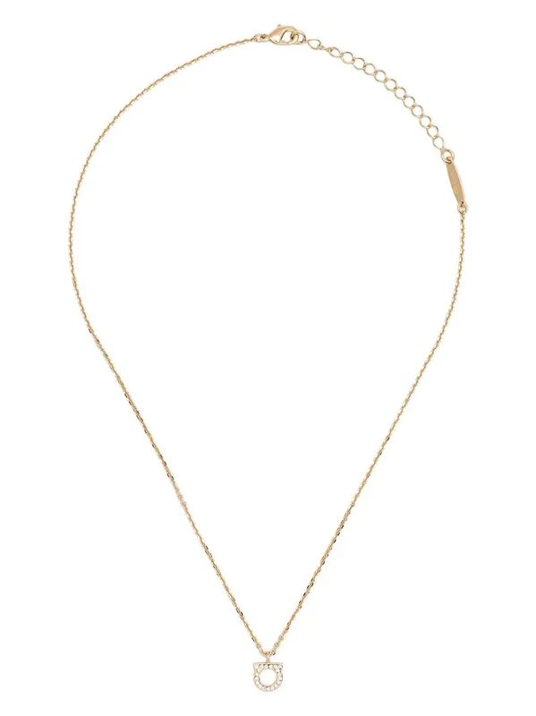 Crystal-Embellished Gancini Necklace
