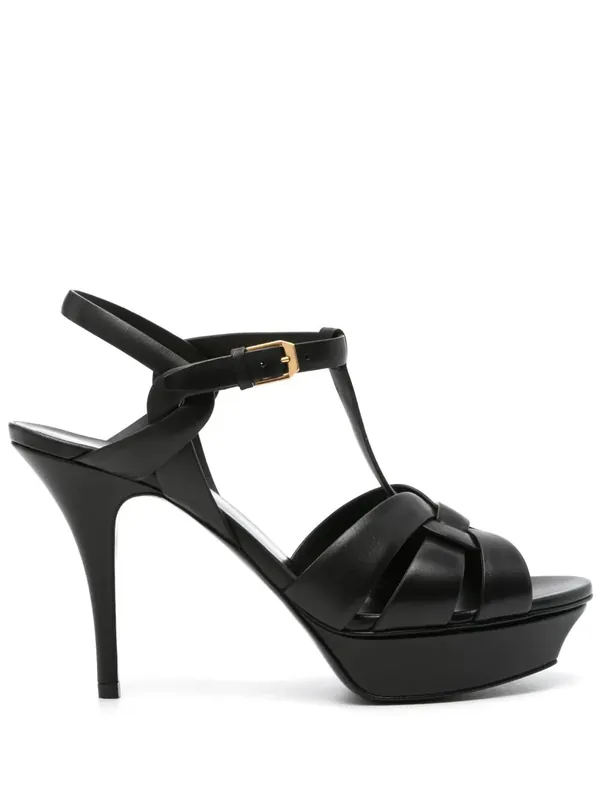 Tribute Platform Sandals In Smooth Leather - Saint Laurent