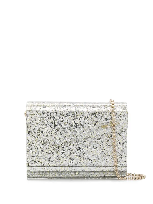 Coarse Glitter Acrylic Clutch Bag - Jimmy Choo