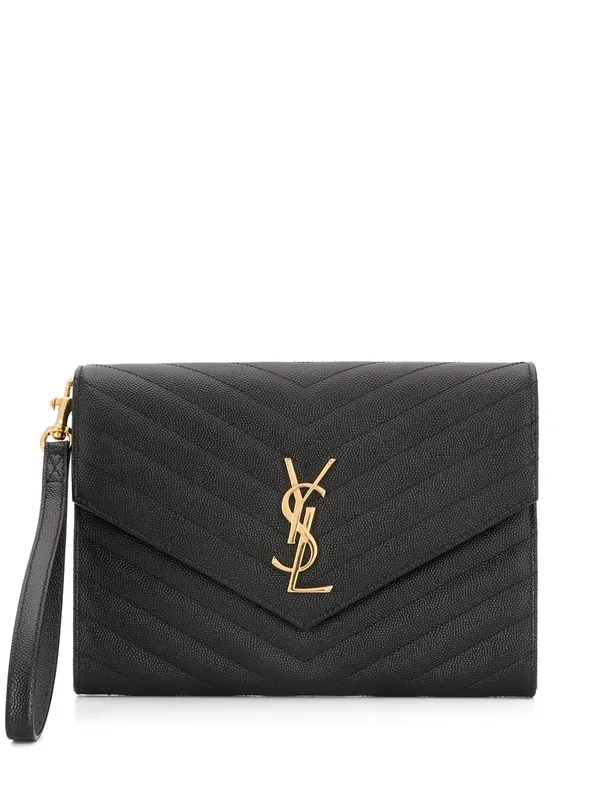 Cassandre MatelassÉ Flap Pouch In Grain De Poudre Leather - Saint Laurent