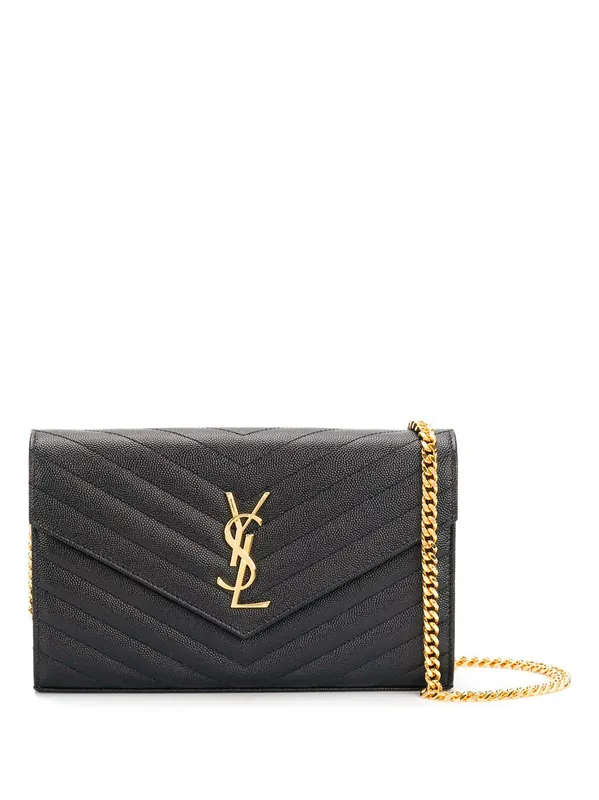Classic Cassandre Chain Wallet In Grain De Poudre Leather - Saint Laurent