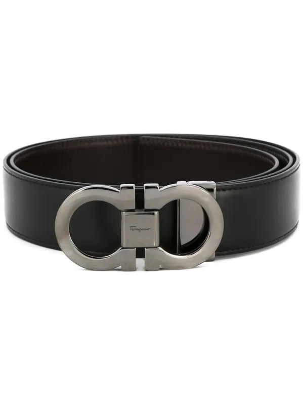 Smooth Leather Reversible Gancini Belt - Ferragamo
