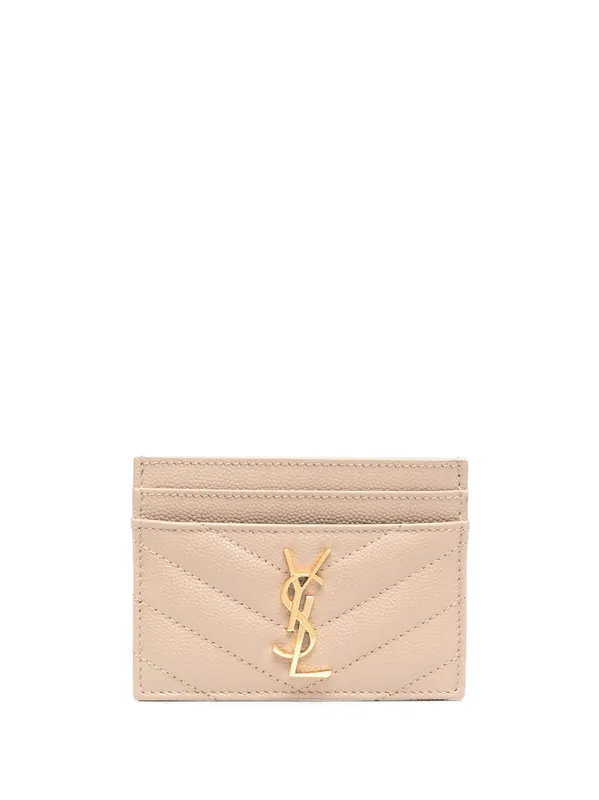 Cassandre MatelassÉ Card Case In Grain De Poudre Leather - Saint Laurent