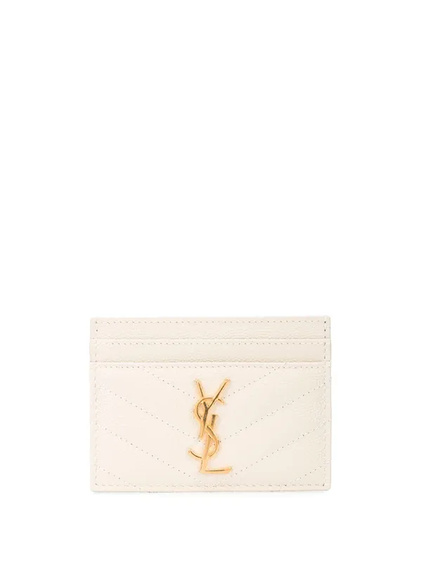 Cassandre MatelassÉ Card Case In Grain De Poudre Leather - Saint Laurent