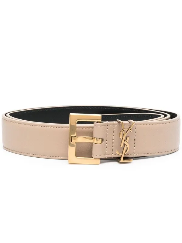 Cassandre Belt With Square Buckle In Smooth Leather - Saint Laurent