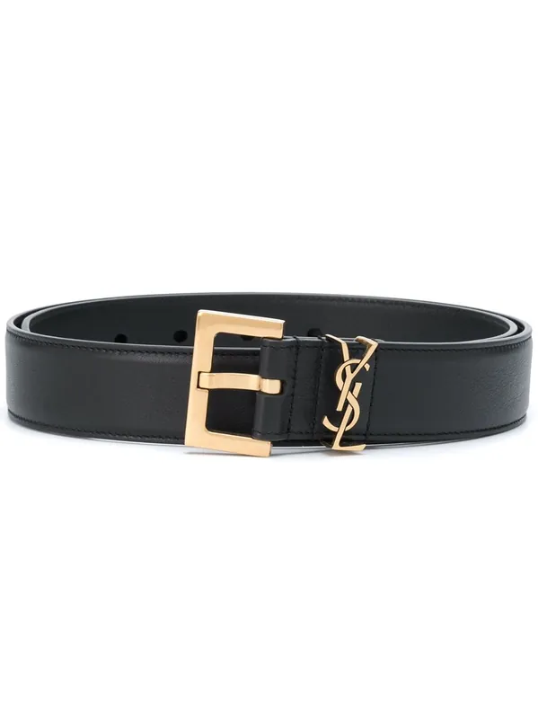 Cassandre Belt With Square Buckle In Smooth Leather - Saint Laurent
