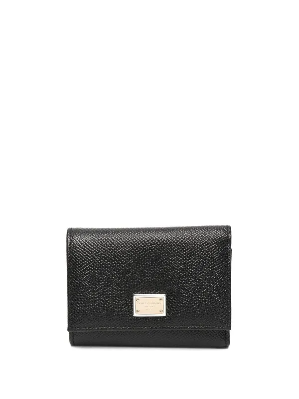 Dauphine Calfskin Wallet With Branded Tag - Dolce & Gabbana