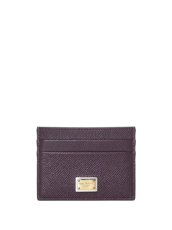 Dauphine Calfskin Card Holder With Branded Plate - Dolce & Gabbana