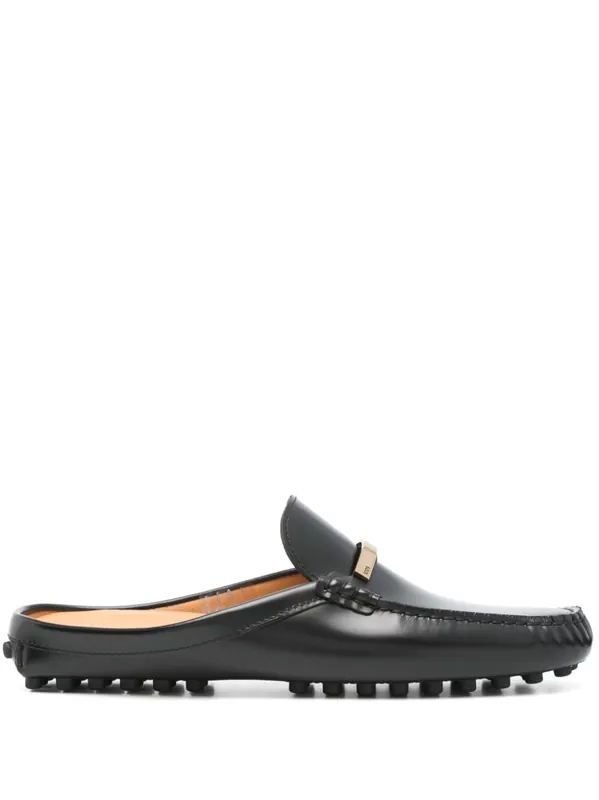 Branded Metal Bar Leather Gommino Mules - Tod`S