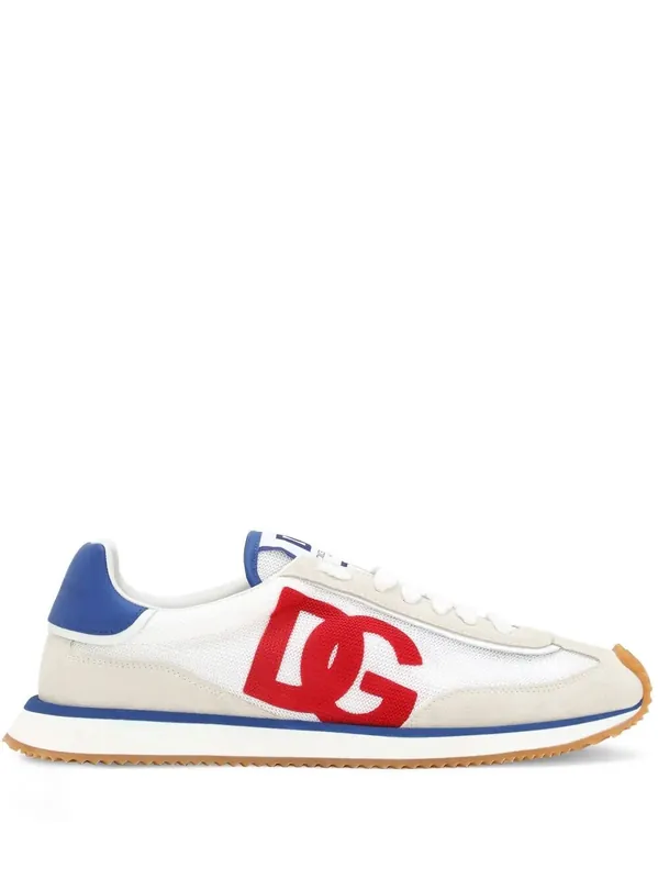 Suede And Mesh Dg Cushion Sneakers - Dolce & Gabbana